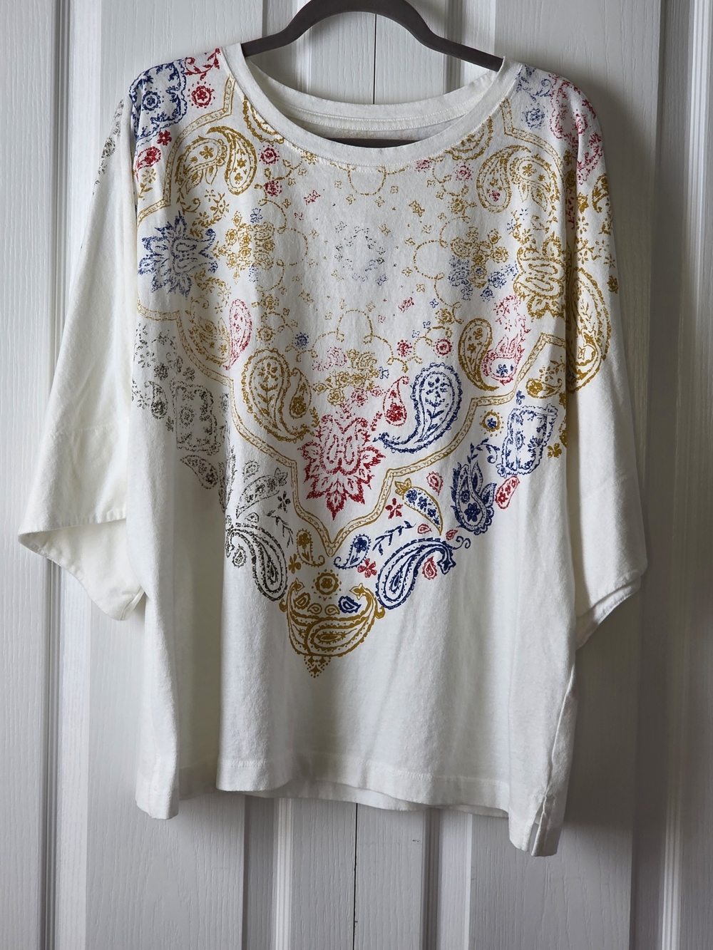 Free People We The Free Heirloom Bandana Print Oversized Tee Size Medium NWT